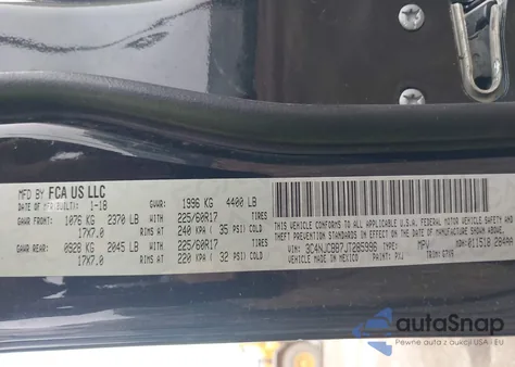 2018 Jeep Compass Latitude Fwd from USA, damaged, VIN 3C4NJCBB7JT285996